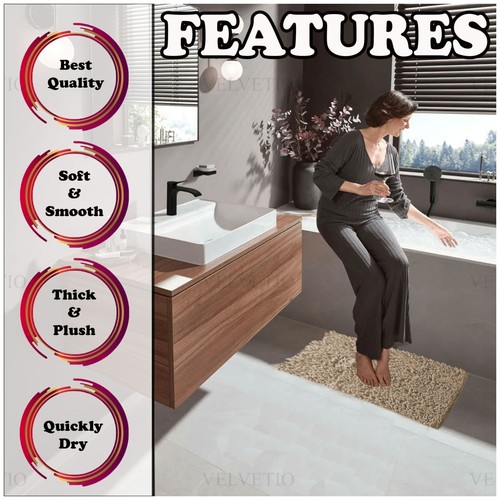 MEMORY LOOP BATH MAT SET PEDESTAL NON SLIP SUPER SOFT TOILET BATHROOM RUG 2PC - Picture 92 of 341