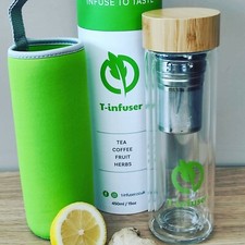 Glass tea infuser bottle