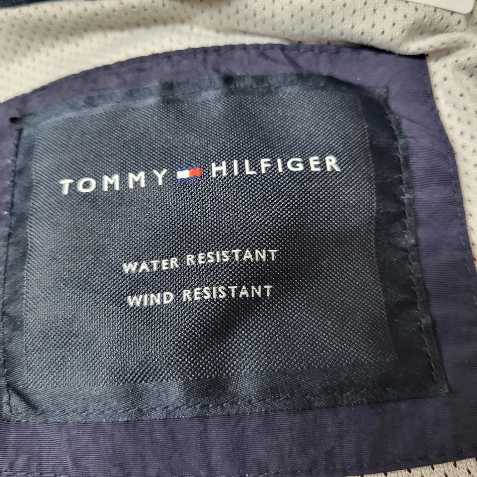 Tommy Hilfiger Hombres Chaqueta 2XL Azul Marino Rojo Blanco 100% Nylon Poliéster Colorblock Y2K Foto 3 de 4