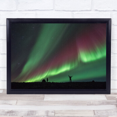 Nachthimmel Aurora Sterne Borealis Nordlichter Astronomie grün Wandbilddruck