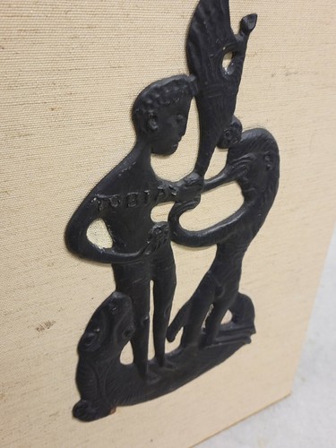 Catholic Art Cast Iron made in Germany mid century " Tobias " - Picture 6 of 11
