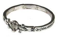 4031606 Lord's Prayer Stretch Bracelet Our Father Cross Christian Scripture