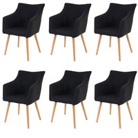 6Er-Set Esszimmerstuhl Vaasa T382, Stuhl, Retro 50Er Jahre, Stoff, Dunkelgrau