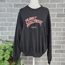 Planet Hollywood Cancun Sweatshirt Women's Large Crew Neck Pullover Vintage 90's