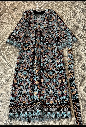 Blue Palestinian Thobe, Beading, Gently Used. Comes With Belt. See Measurements!