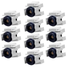 10x Toslink Digital Optical Audio Keystone Jack Couper Adapter Fiber SPDIF White