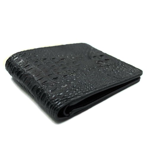 Nueva billetera plegable EXSOOTTI de cuero de cocodrilo negro real con cuerno... - Imagen 8 de 12