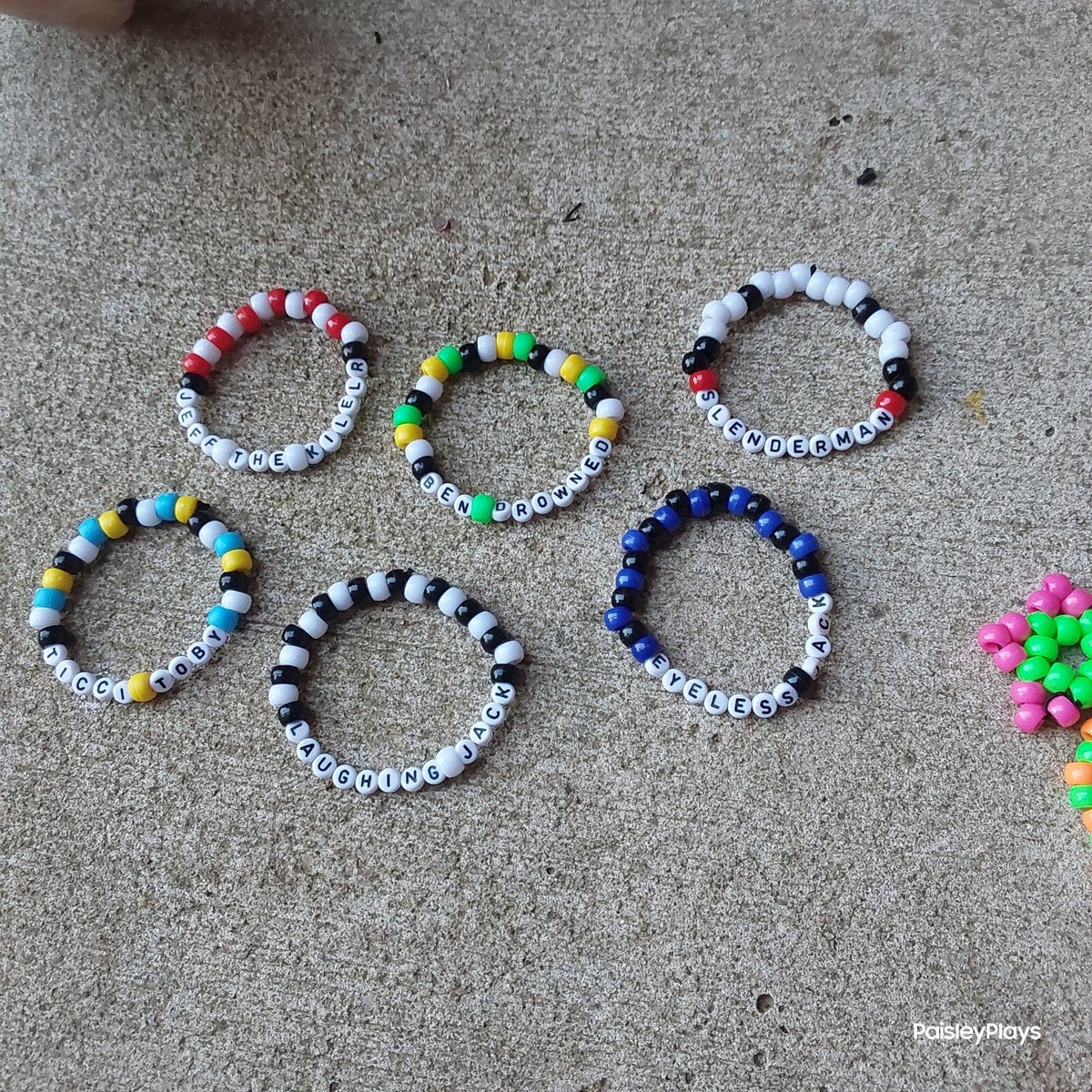 Creepypasta kandi bracelets singles ticci Toby, eyeless jack