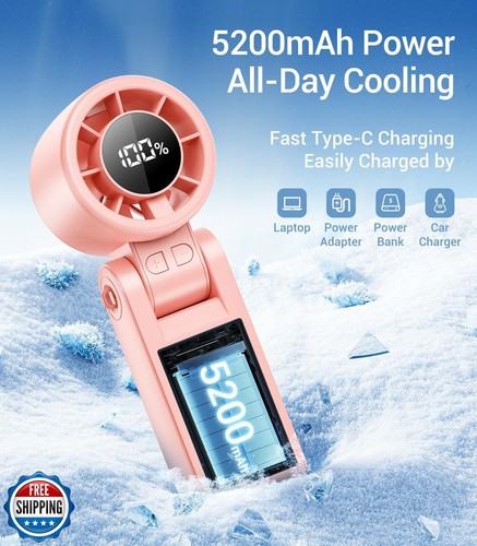 Portable Handheld Turbo Fan, 100 Gear Wind, Battery Operated, 3 IN 1 Hand Fan - Picture 3 of 5