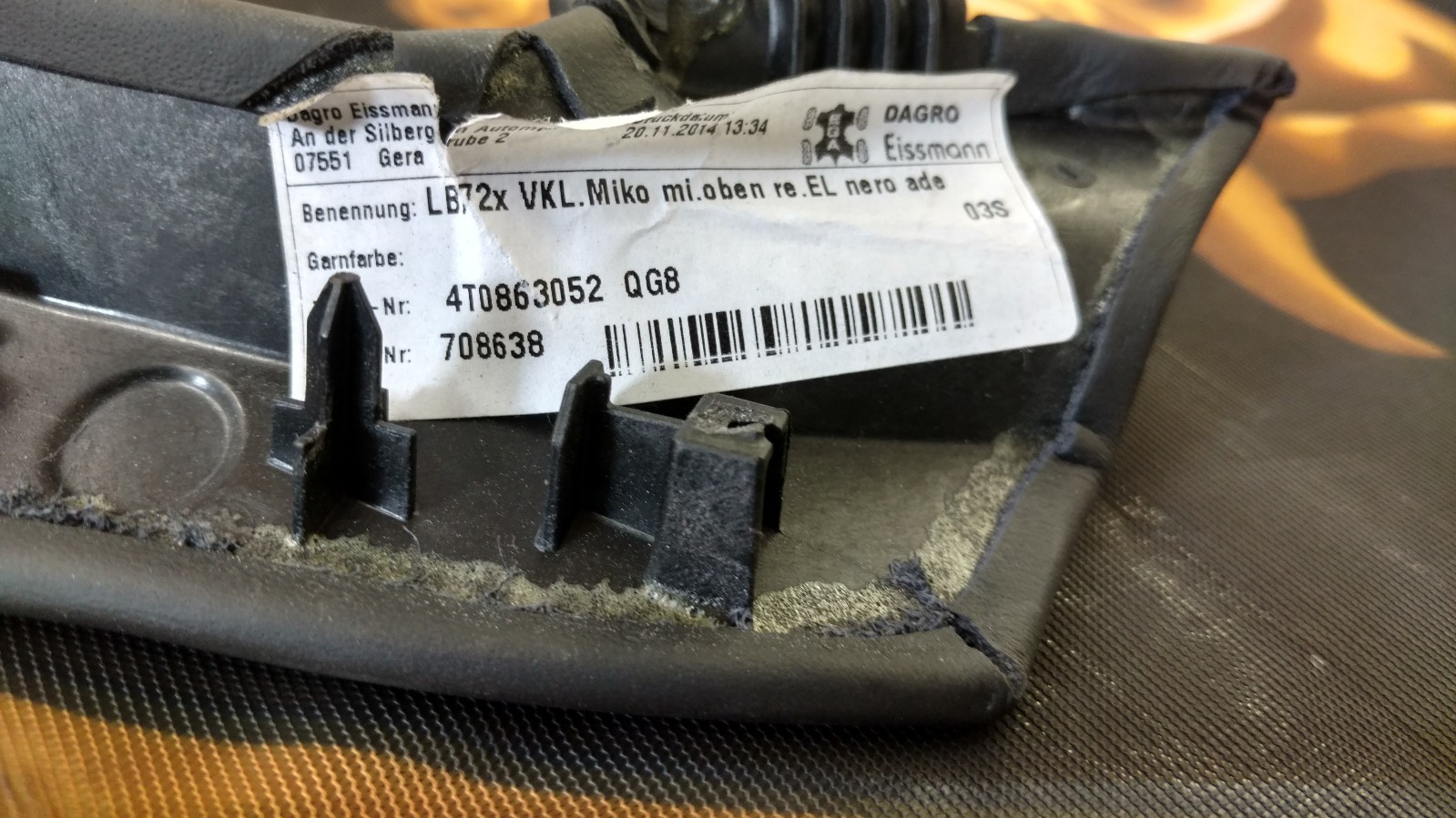 LAMBORGHINI HURACAN LP610 COUPE RH SIDE CENTER CONSOLE PANEL TRIM OEM 4T0863052