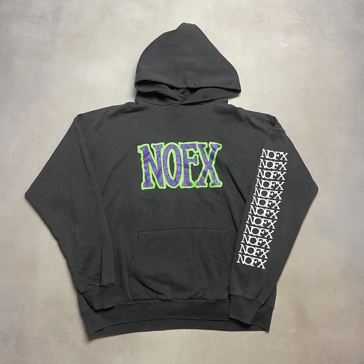 Vintage 90’s NOFX Hoodie Sweatshirt Fat Wreck Chords Official Tour Merch XL