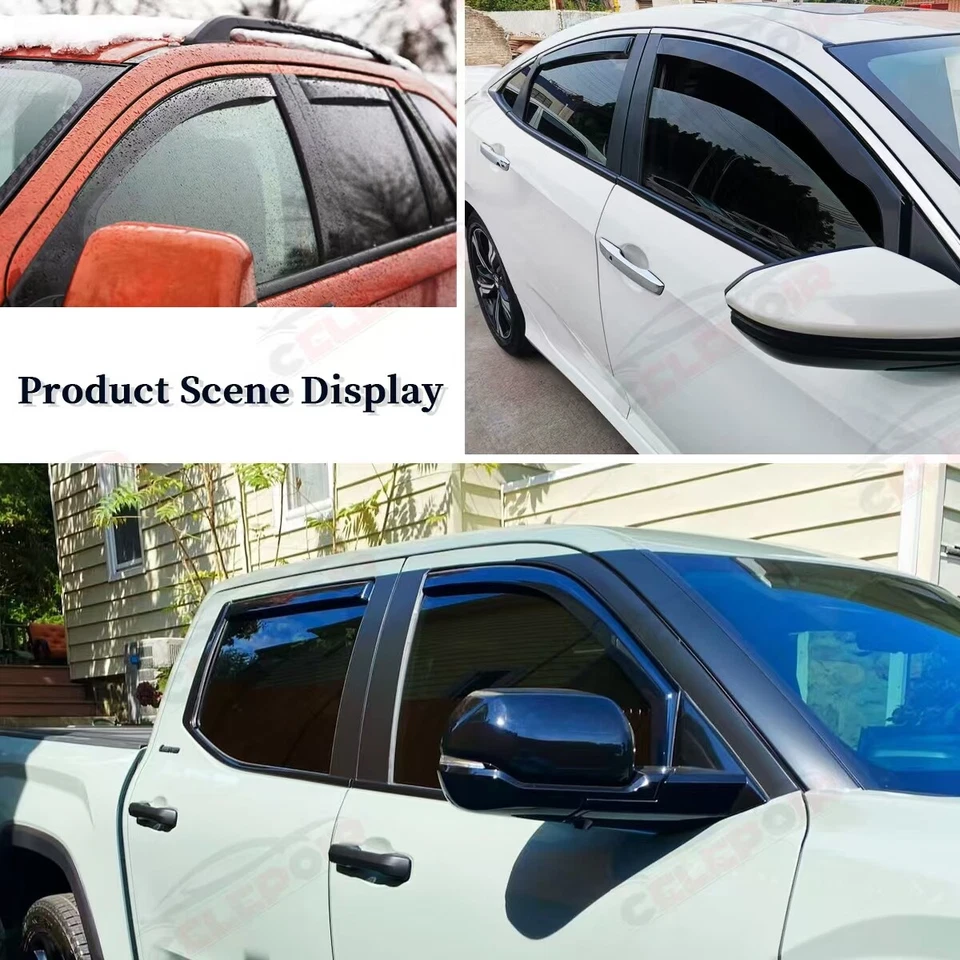 Viseiras de janela de fumaça protetoras de chuva para Jeep Grand Cherokee 2011-2021 defletor de ventilação - Imagem 3 de 4