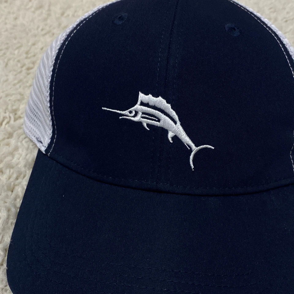 Tommy Bahama Hat Cap Blue White Marlin One Size Snapback Beach Outdoors Cotton - Image 2 of 4