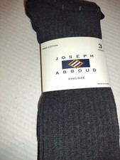 Men's King Size Pima Cotton Socks 3 Pack Charcoal Gray Over Calf Fits 12-16 NWT