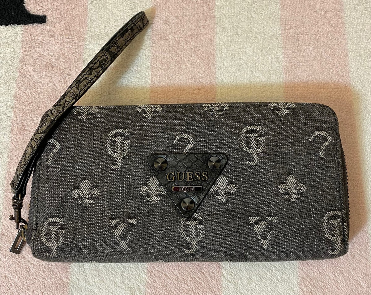 GUESS Dylan Denim Clutch Wallet | eBay