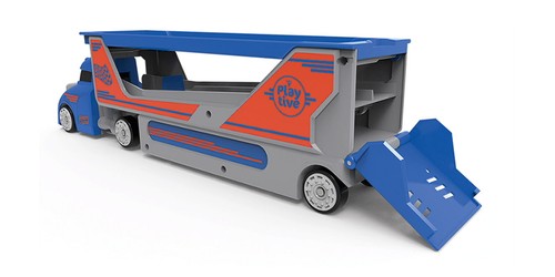 Playtive Racers Autotransporter blau mit Abschussfunktion Spielzeug Kinder - Bild 2 von 3