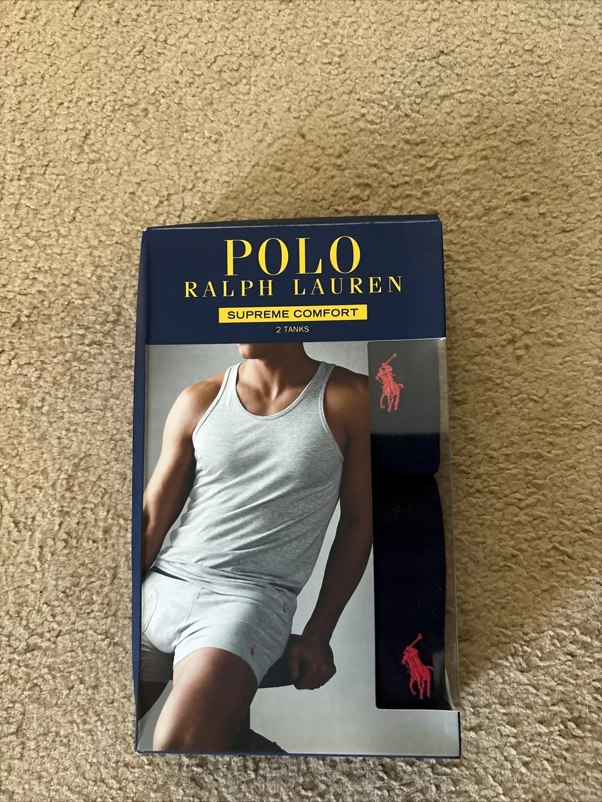 Polo homme Ralph Lauren SUPREME COMFORT (2) réservoirs moyens (bleus)