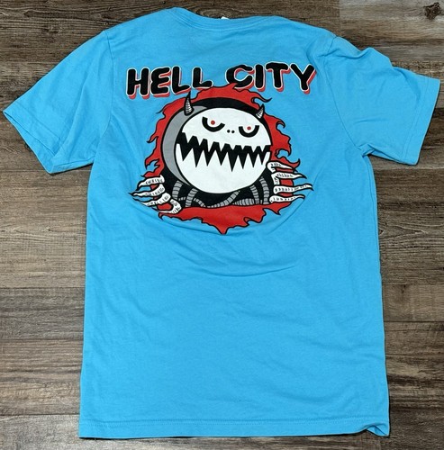 Neu Hell City Tattoo Fest Herren T-Shirt Small hellblau Ghost Ghoul Columbus - Bild 2 von 4