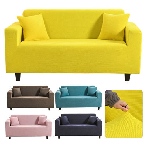 1/2/3/4 Seater Stretch Sofa Cover Loveseat Couch Protector Solid