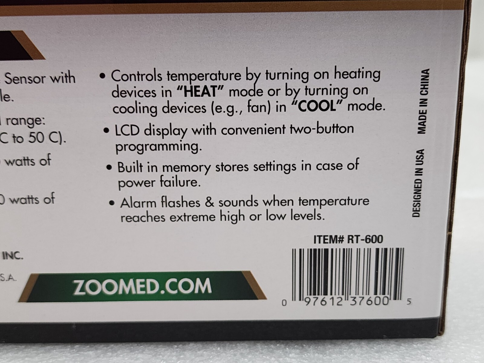 Zoo Med ZM37600 Digital Thermostat Black NEW 97612376005 eBay