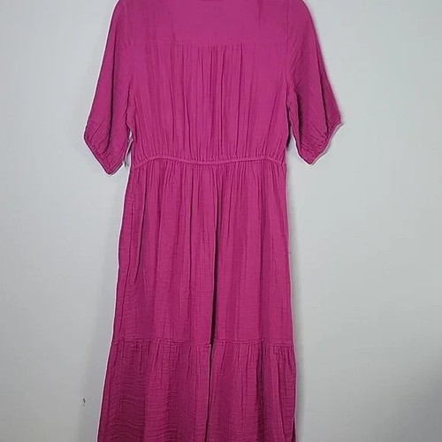 NWT Sonoma pink waffle gauze Cotton Midi dress with pockets size Small sundress - Picture 7 of 9