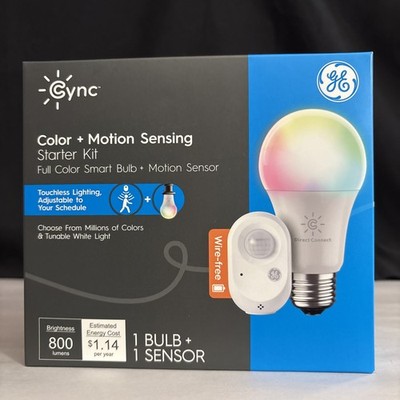 CYNC by GE Full Color 1 Smart Bulb + 1 Motion Sensor Starter Kit 93129715 NEW