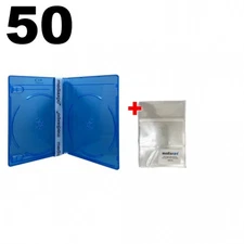 50 PREMIUM STANDARD Blu-Ray Double DVD Cases 12MM & 100 OPP Bags