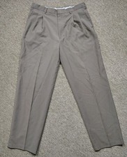 Vintage LEVI'S TRAVELERS Pants Men 34x32 Brown Wool Blend Pleated USA Made