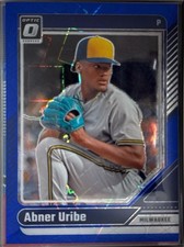 ABNER URIBE 2024 Donruss Optic Baseball BLUE VELOCITY PRIZM #37 Brewers QA01