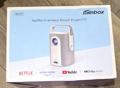 iSinbox AC311 1080p FHD LCD Projector 1200 ANSI Short Throw Auto Focus HDMI