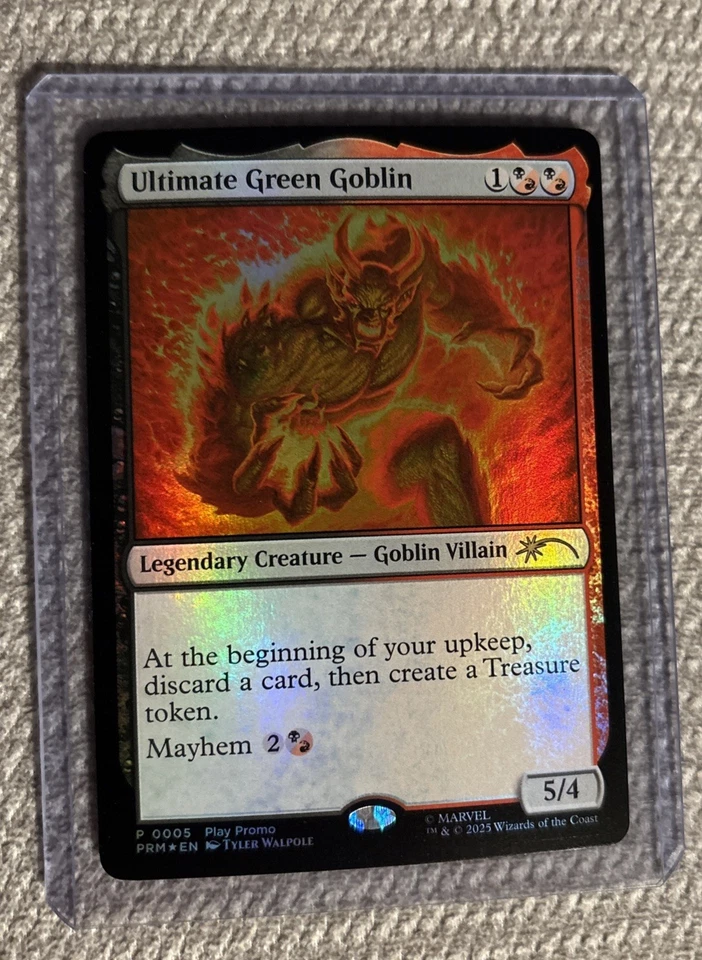 mtg Ultimate Green Goblin Super Rare FOIL Specification Champion Play Promo - Image 4 of 4