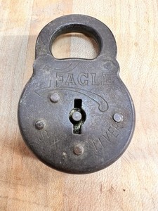 Vintage Eagle Lock Company Padlock , Terryville, CT USA 6 Levers no key