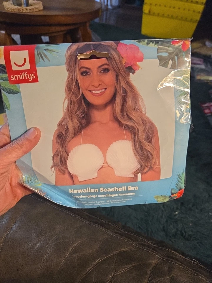 Sujetador Hawaiano Seashell Disfraz Accesorio Cordón Talla Única para Mujer Foto 2 de 4