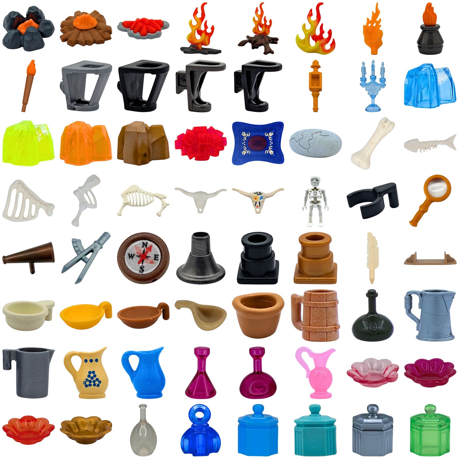 Playmobil lotes frascos hogueras jarras fuego medieval pirata variantes