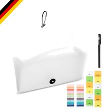 Transparente Fächermappe mit 13 Taschen für Quittungen, Coupons, Rechnungen