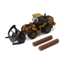 CAT Caterpillar 950G Wheel Loader w/ Log Fork and Wood Log 1:87 Scale Model