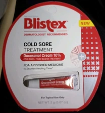 New In Package Blistex Cold Sore&Fever Blister Treatment Ointment, 0.07 oz Tube