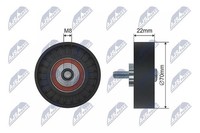 NTY Umlenk-/FüHrungsrolle, Keilrippenriemen U.A. FüR CitroËN, Fiat, Iveco