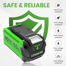 40V 6.0Ah Lithium Battery For Greenworks G-MAX 40 Volt 29472 29462 29252 20202