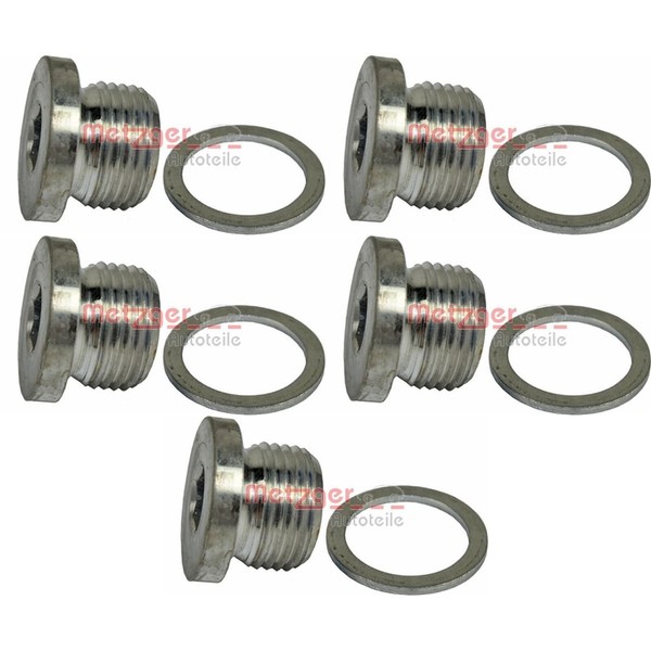 5X Metzger ÖLablassschraube MIT Dichtung M18X1,5 12Mm Innensechskant ÖLwanne ÖLW-image