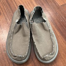 Sanuk Vagabond Sidewalk Surfer Men's Canvas Shoes Size 11 US, Color Earth