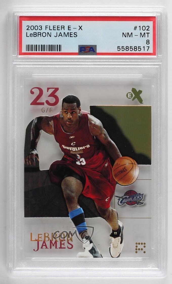 LeBron James #102 Basketball Cards 2003 Fleer E-X trading card — raw and PSA graded price guide