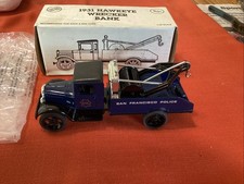 Vintage ERTL 1931 Hawkeye Wrecker Truck Bank, SFPD Branding, 9464