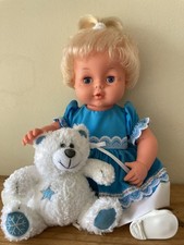Gorgeous VGC 1970s Tiny Tears doll with outfit, Cinderella shoes, potty & teddy