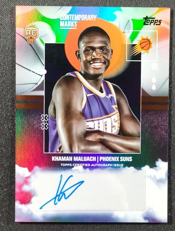 Khaman Maluach 2025-26 Topps Flagship Contemporary Marks Auto Rainbow Foil RC