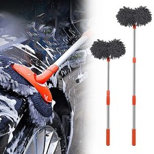 Car Wash Mop Rotating Auto Supplies Double Brush Head Roof Window Cleaning Maint
