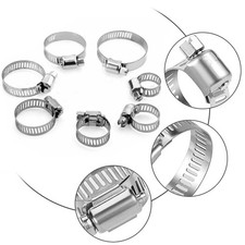 60x Adjustable Hose Clamps Worm Gear Stainless Steel Clamp Assortment 7 Sizes Us