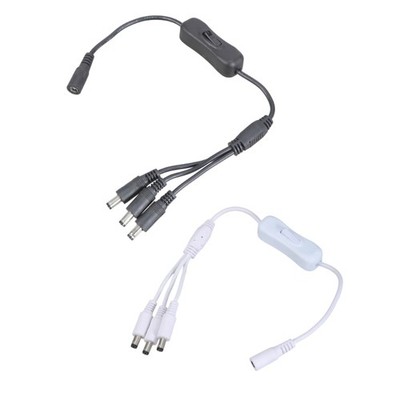 5.5x2.1mm DC5521 Y Splitter Cable with Switcher Female to 3 Male Power Extension