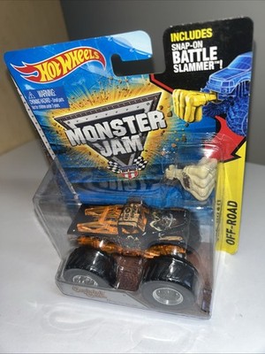 Hot Wheels Monster Jam  CAPTAINS CURSE  Edge Glow -Roll Cage with BATTLE SLAMMER