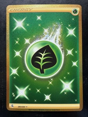 Pokemon Leaf/Grass Energy 283/264 Gold Secret Rare Fusion Strike (NM)